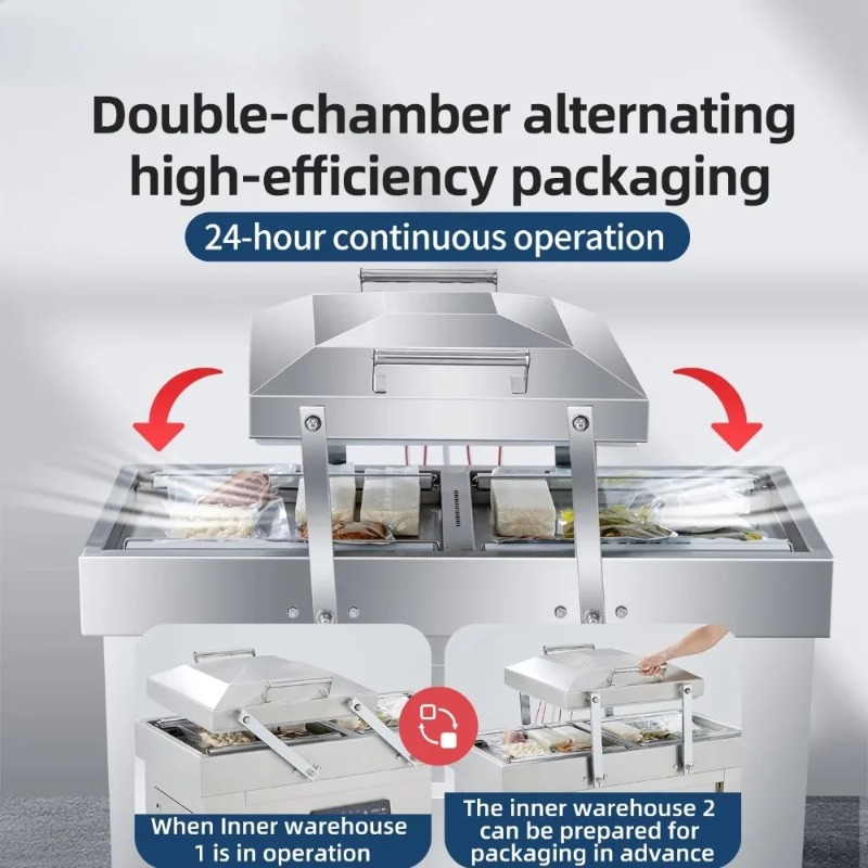 Vacuum Sealer - Çift Bölmeli Vakum Makinesi Büyük Ticari