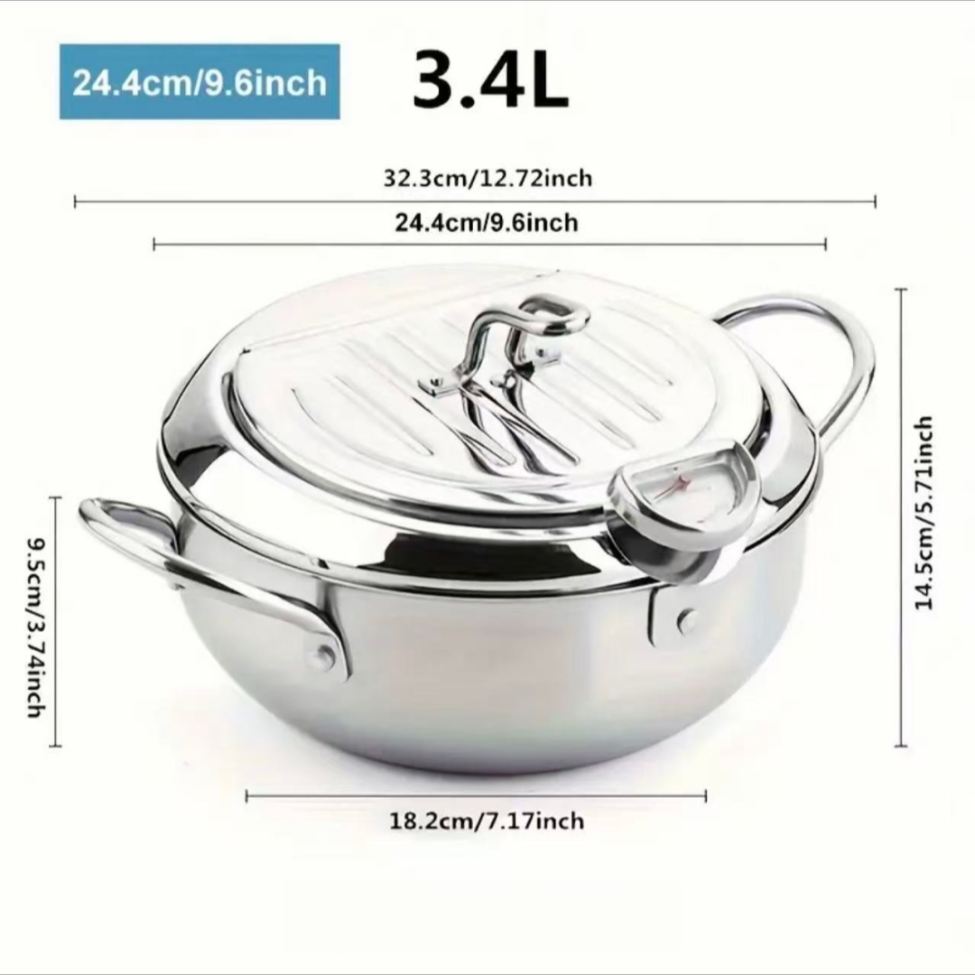 Commercial Kitchen Pans - Paslanmaz Çelik Kapaklı Tava, Sıcaklık Kontrolü